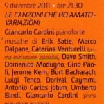 9 Dicembre 2011, rassegna "Canzoni & Variazioni".